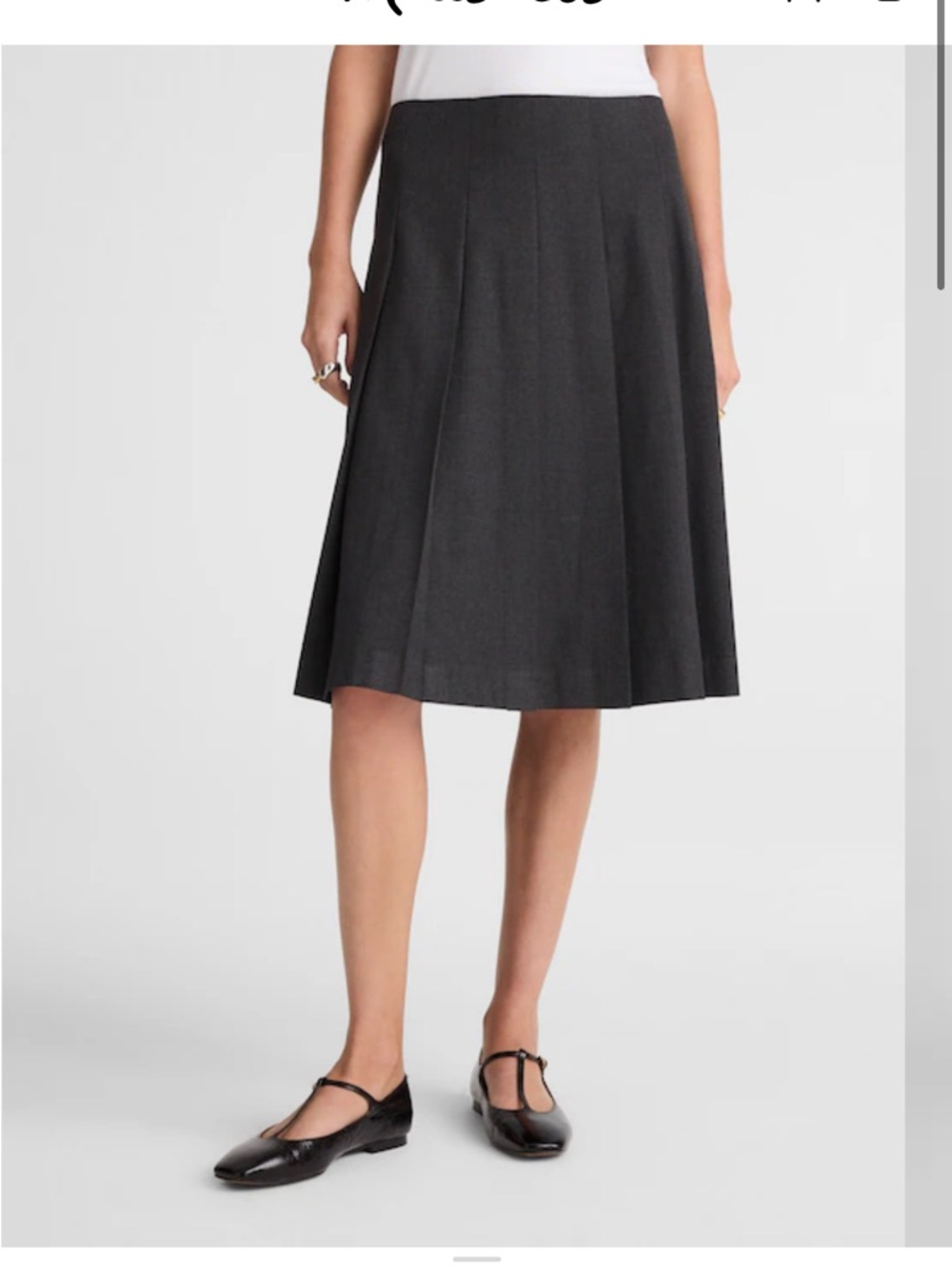 Madewell Classic Black A-Line Midi T Skirt